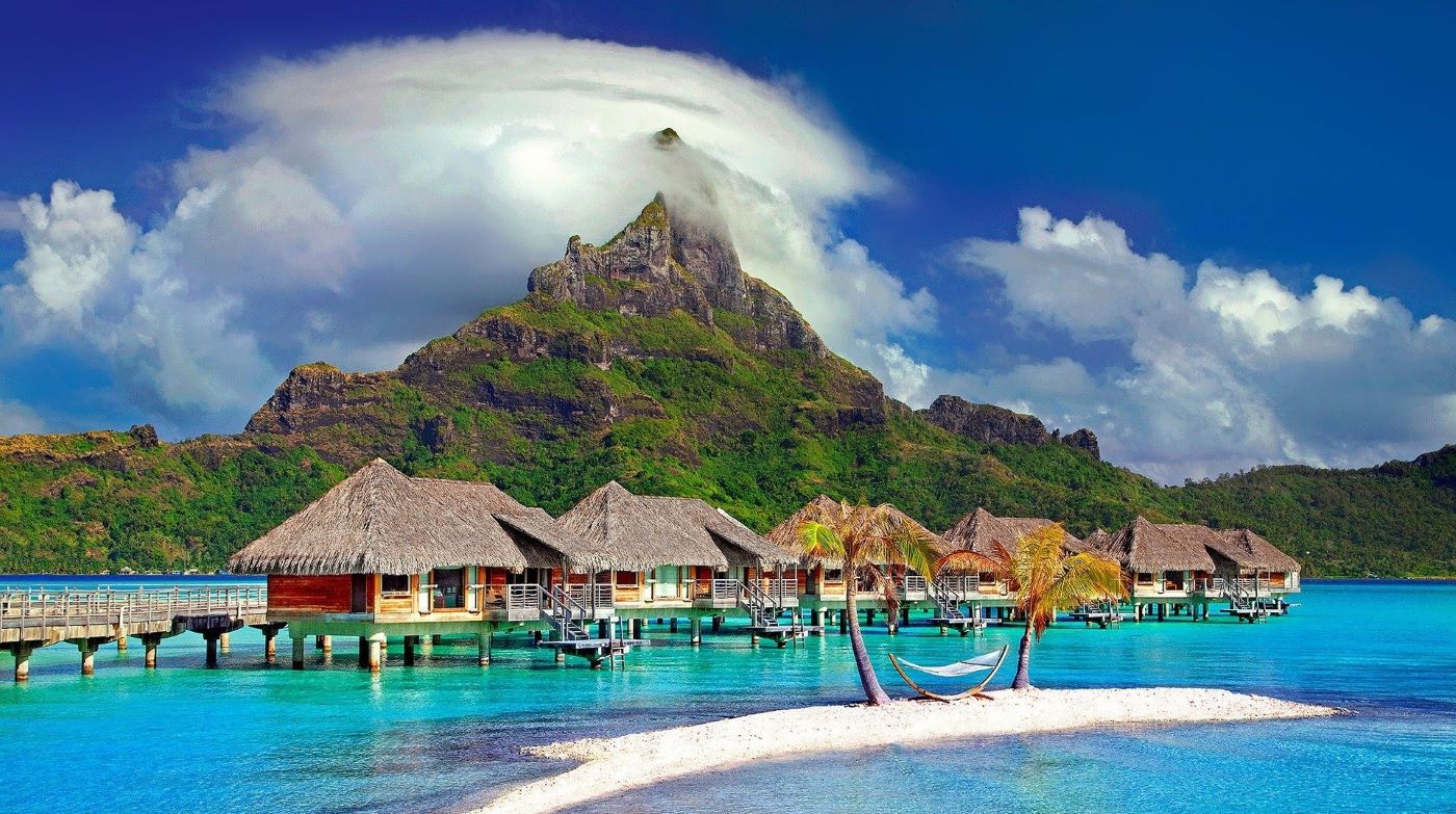 voyage bora bora atol montagne paillote bungalow pilotis