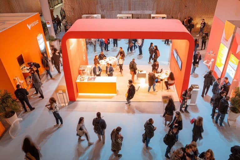 Stand de salon professionnel vu du dessus