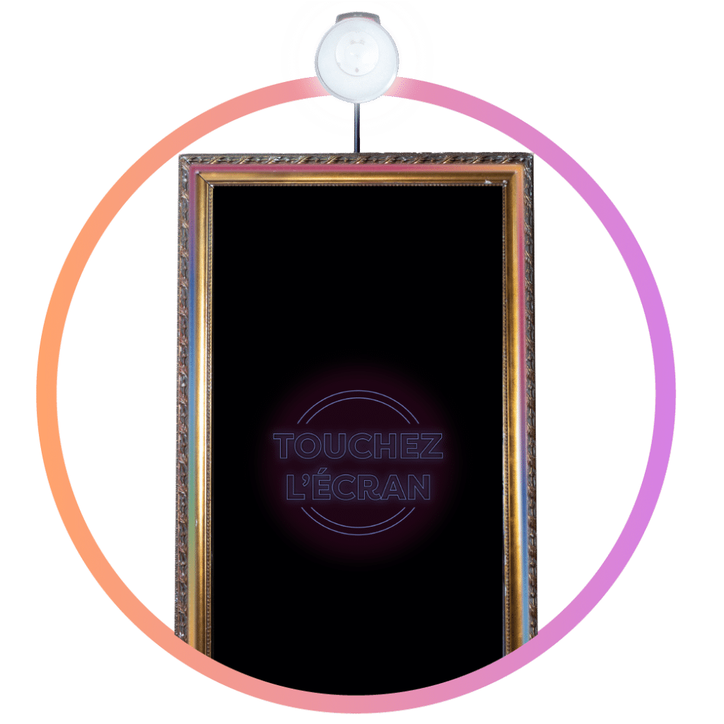 photobooth miroir cadre tableau led rgb flash mumineux externe lampe