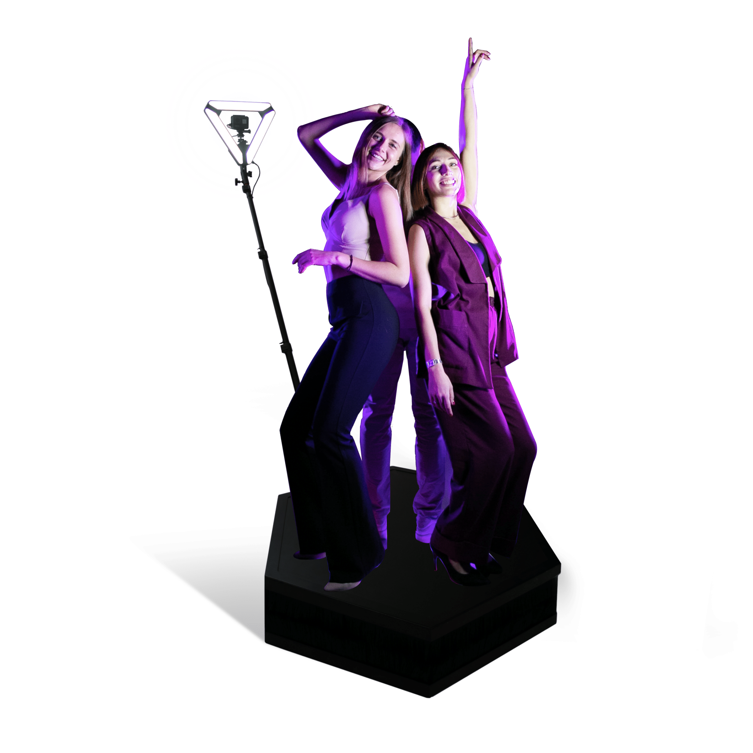 videobooth 360 photobooth animation vidéo ralenti slow motion femmes danse caméra gopro socle podium noir