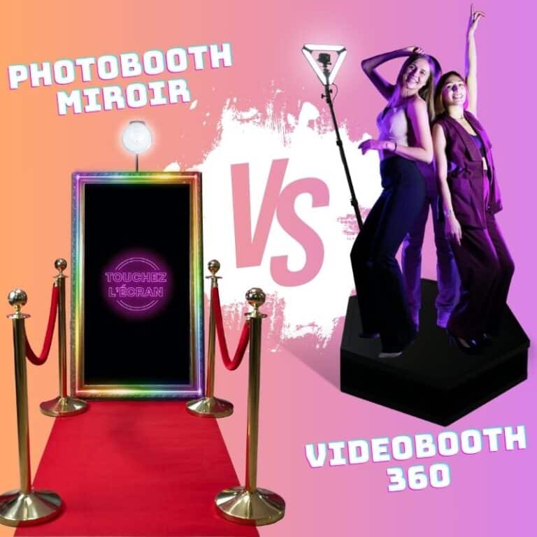 comparatif photobooth miroir tapis rouge vip animation versus videobooth 360 degrés femme