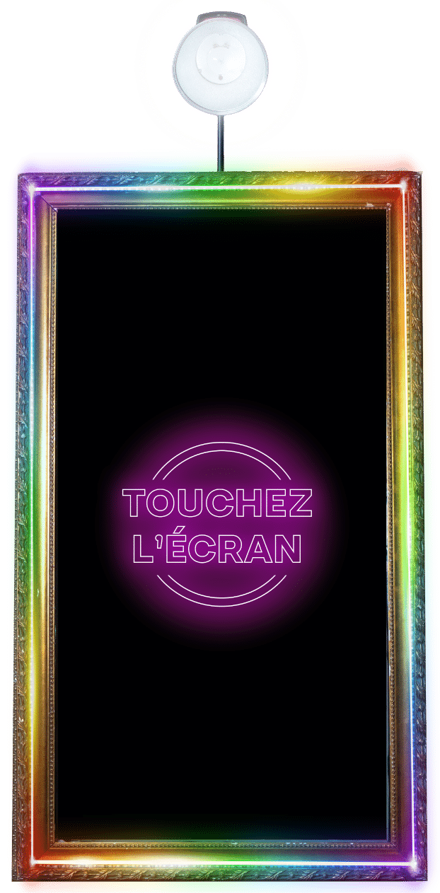 miroir photobooth touchez l'écran cadre or led rgb éclairé flash externe lampe vintage