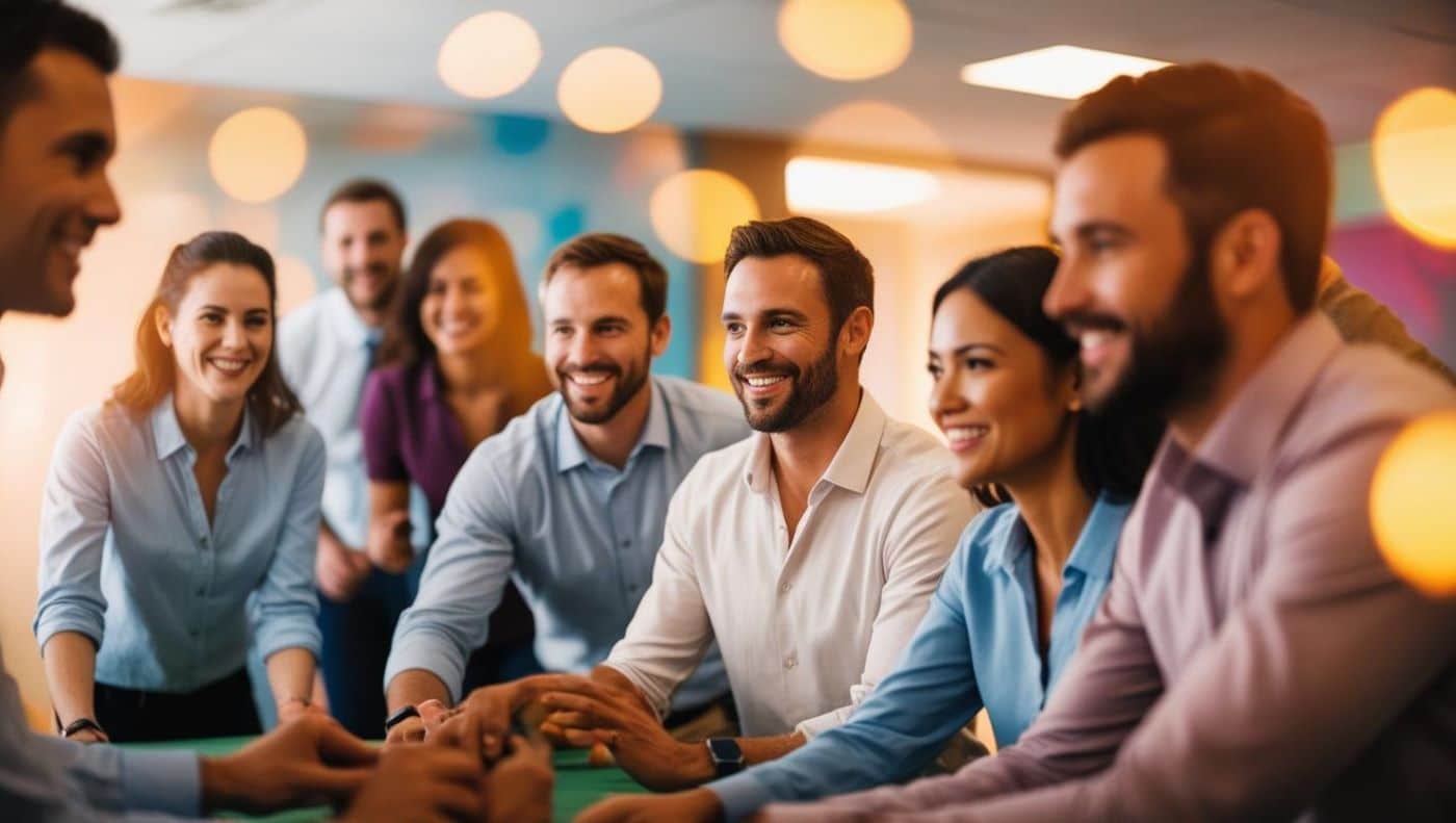 atelier team building en équipe lors d'un séminaire d'entreprise