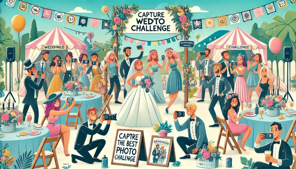 défi photo jeu de mariage pour les invités challenge cérémonie diner