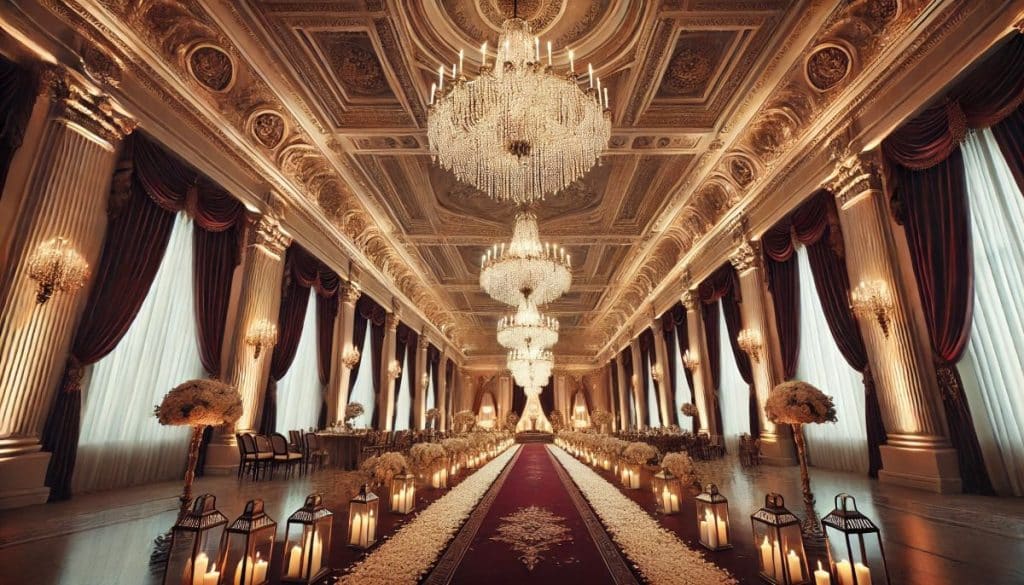 déco salle luxe mariage tapsi rouge