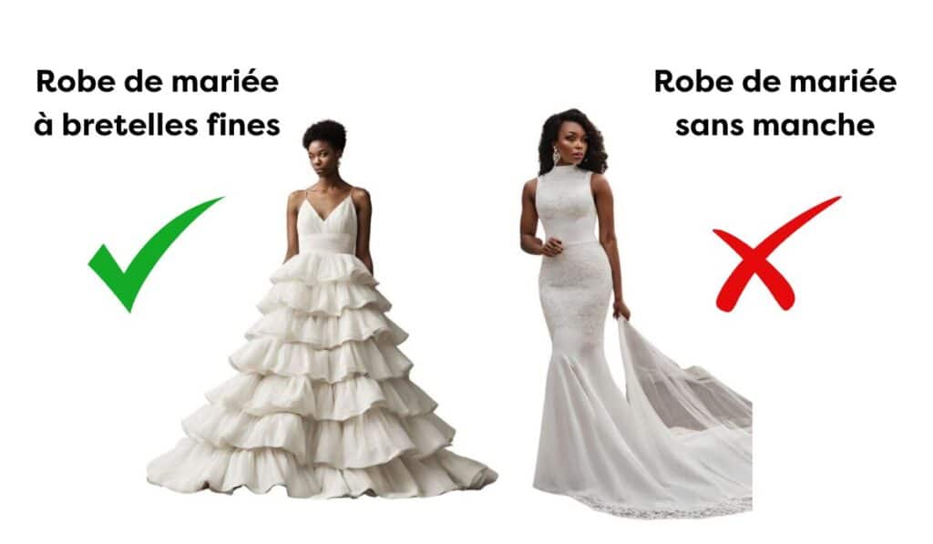 robe de mariée à bretelles fines recommandée pour une morphologie en V