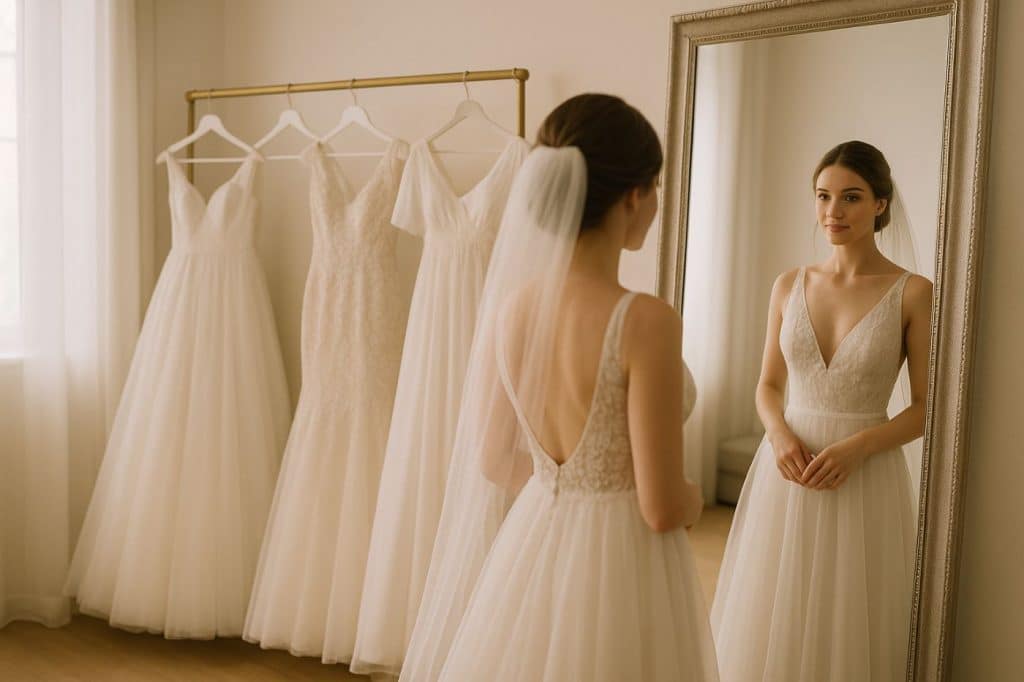 morphologie essayage robe de mariée miroir style découverte