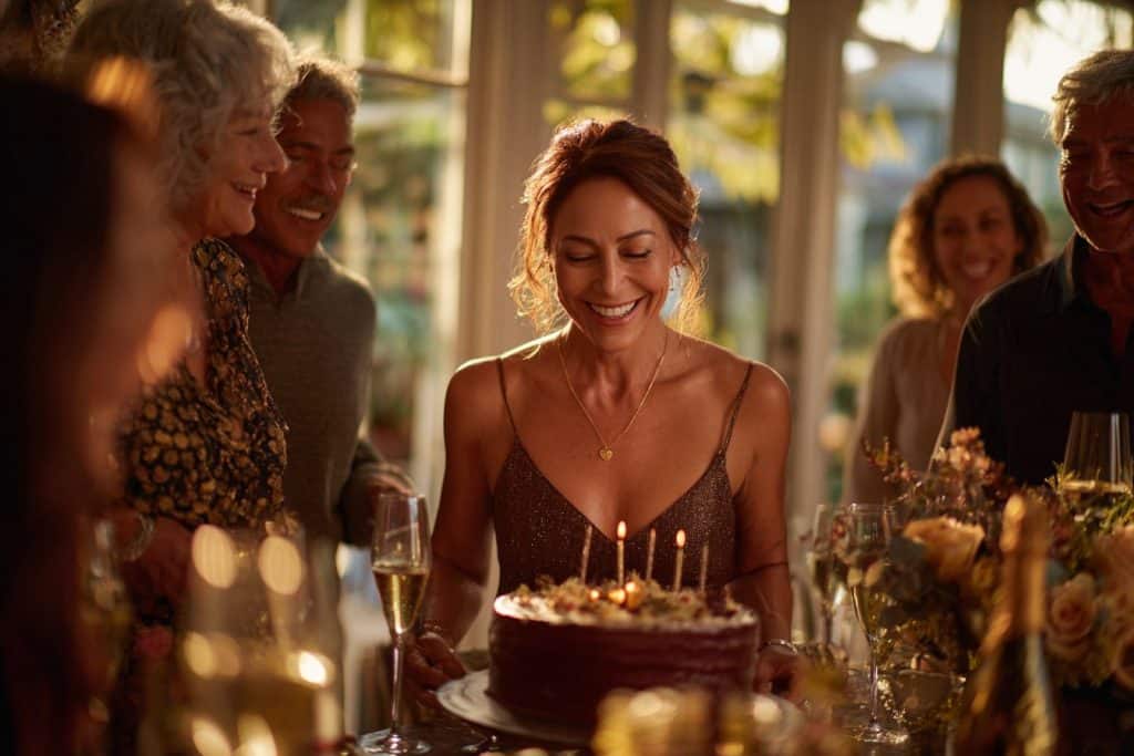 femme anniversaire 50 ans gateau famille
