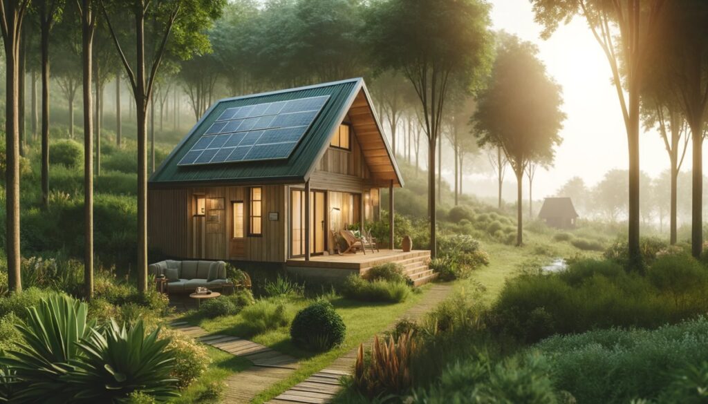 cabane eco responsable pleine nature foret arbres