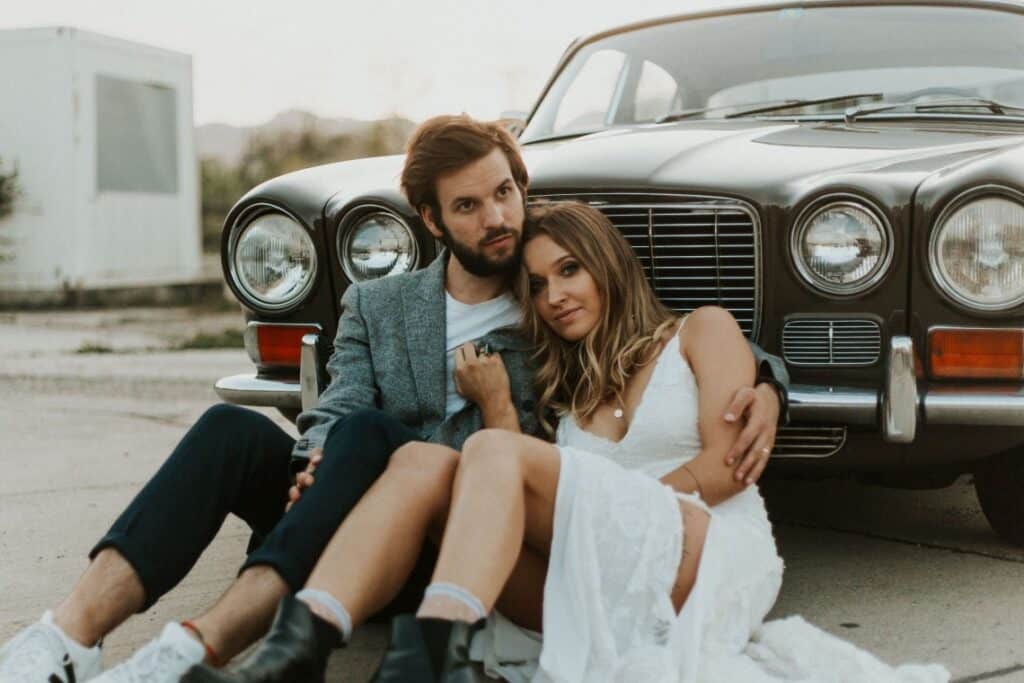 mariage vintage anti conformiste véhicule rétro photographie