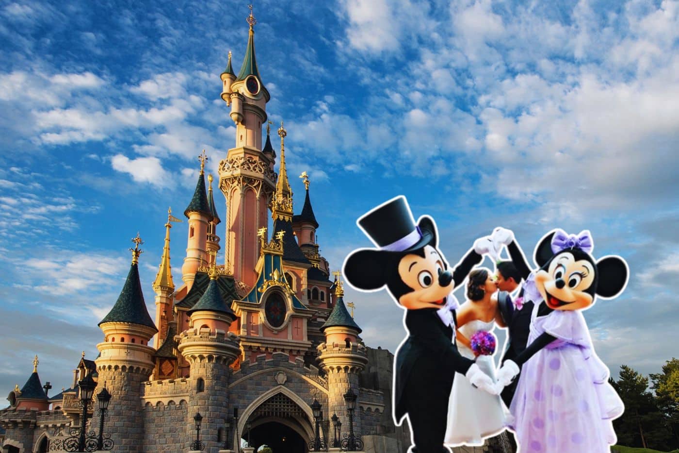 mariage mickey disneyland paris minnie chateau belle au bois dormant paris