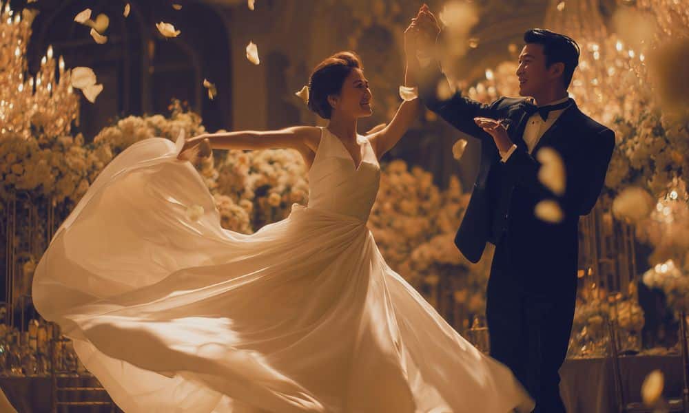 theme glam chic mariage couple asiatique cérémonie sublime élégance raffinement