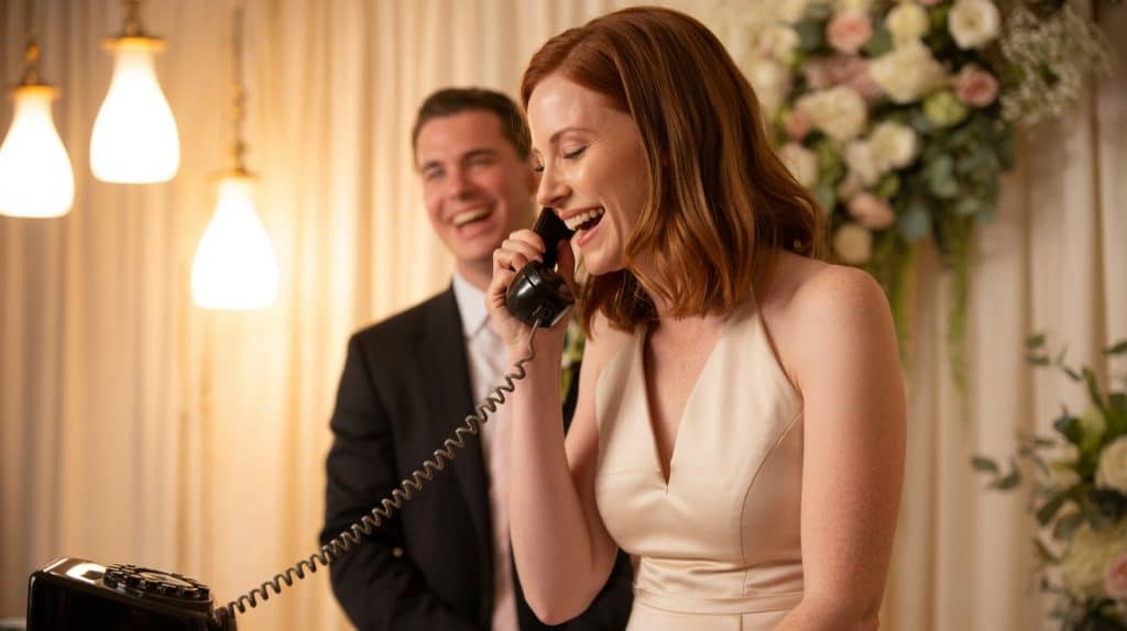 mariés répond téléphone livre audio original animation mariage avec fil