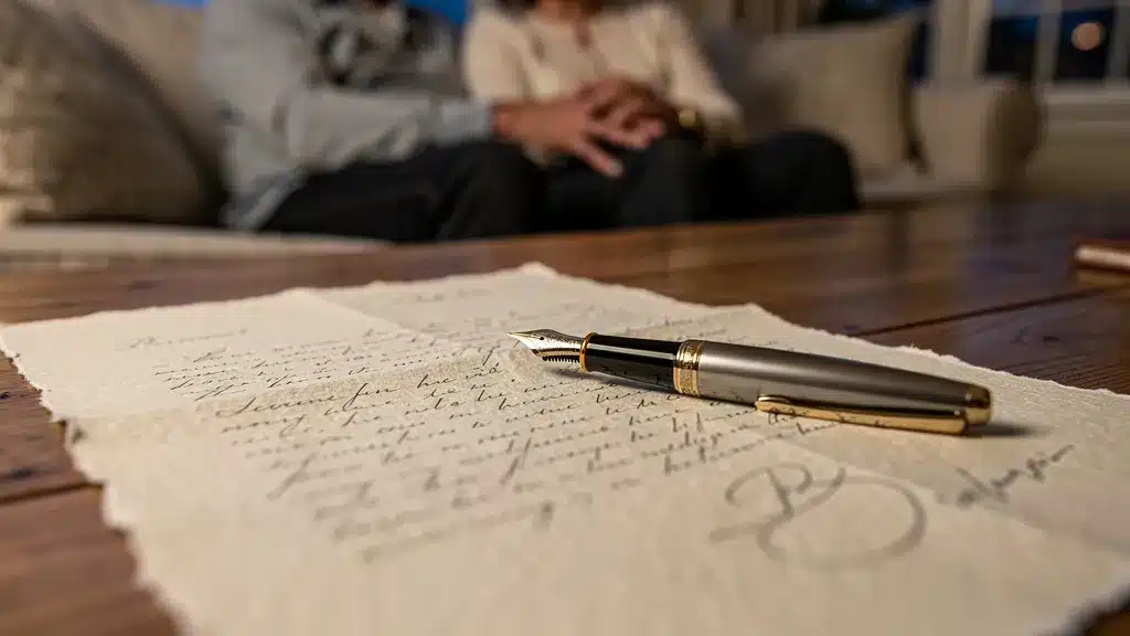 Renouvellement de vœux stylo plume papier ancien