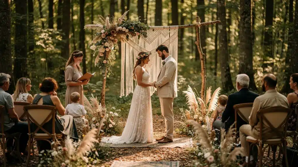 9. La Forêt (Cérémonie Laïque) - Mariage boheme chic Vue detaillee : la forêt (cérémonie laïque)