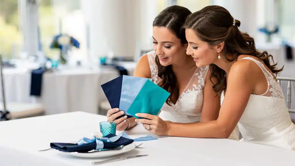 Fleurs bleues pour mariage