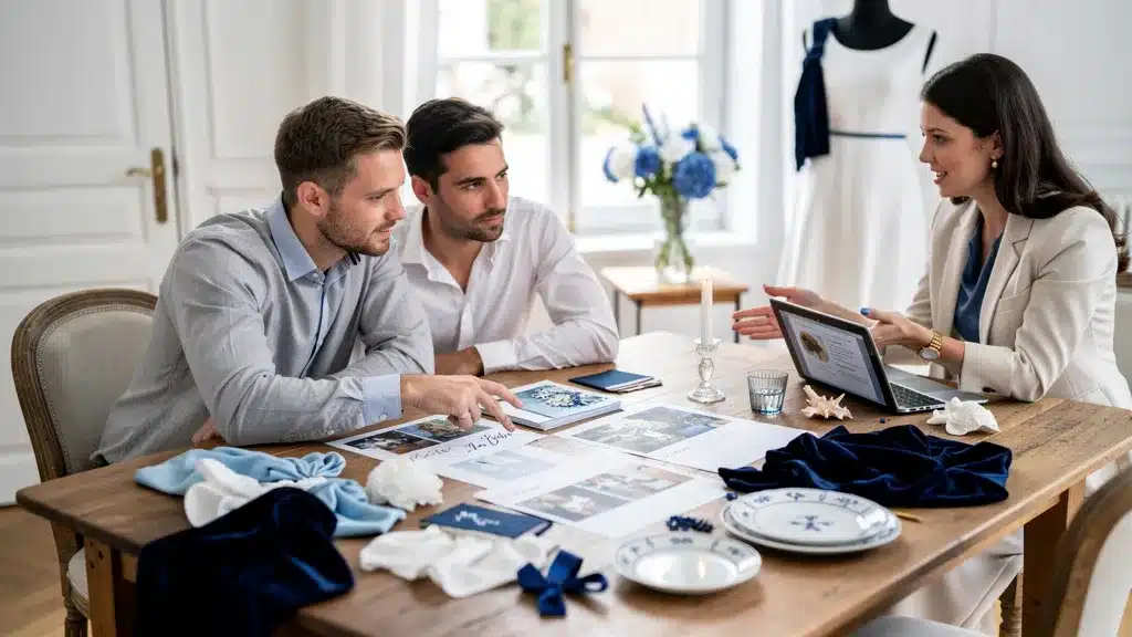 Idées de thèmes de mariage bleu et blanc en rapport avec mariage thème bleu blanc