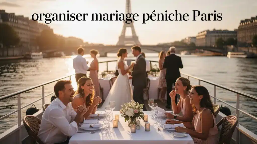 Illustration sur le theme organiser mariage péniche paris