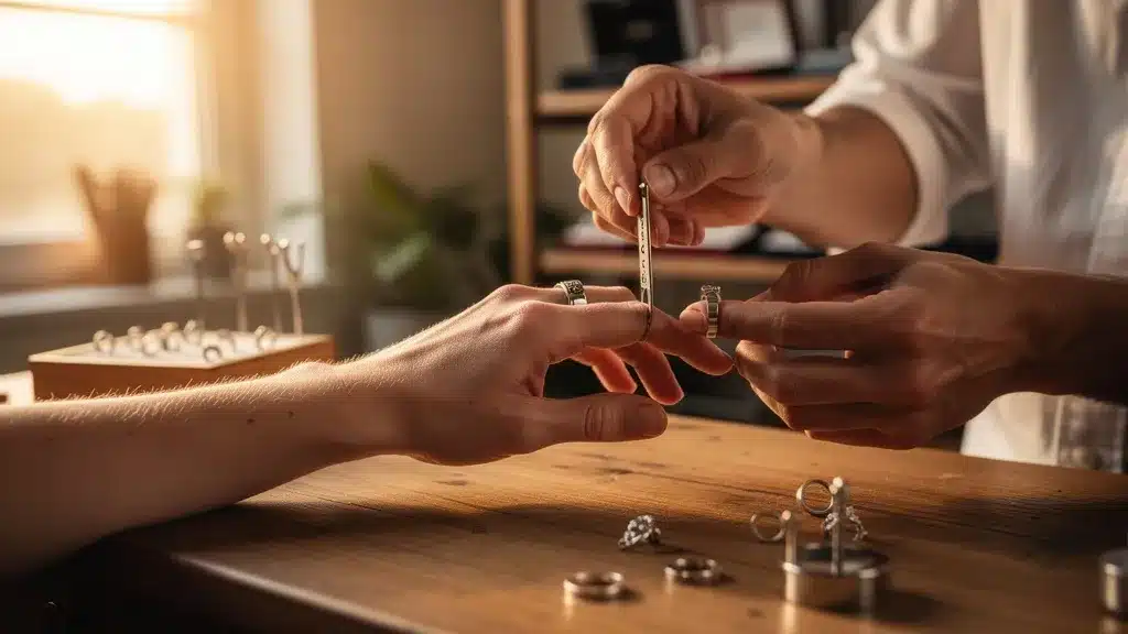 Photo illustrant mesurer la taille du doigt pour une bague