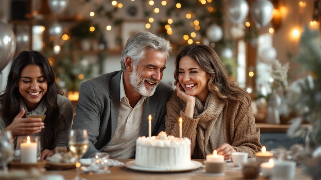 Couple fetant ses 25 ans de mariage noces d'argent en famille