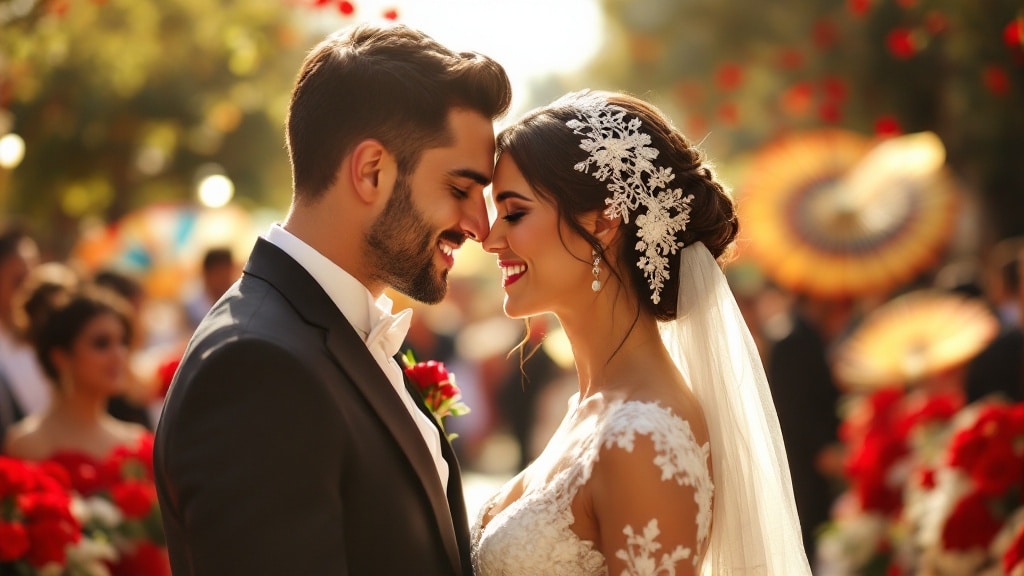 Mariage espagnol andalou : mariée en mantille et ambiance flamenco festive