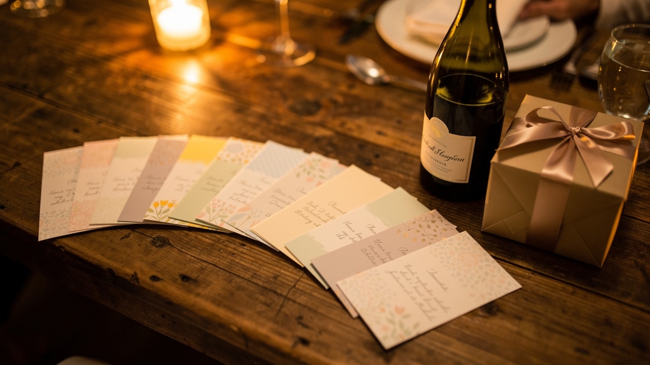 Enveloppes des douze mois préparées pour le jeu des 12 mois lors d'un mariage