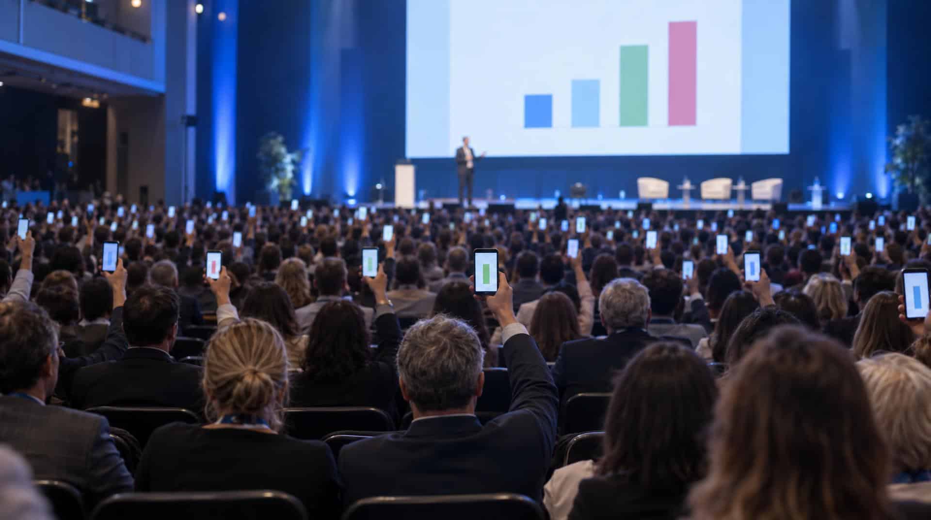 Animation de congrès : vote interactif sur smartphone pendant une plénière